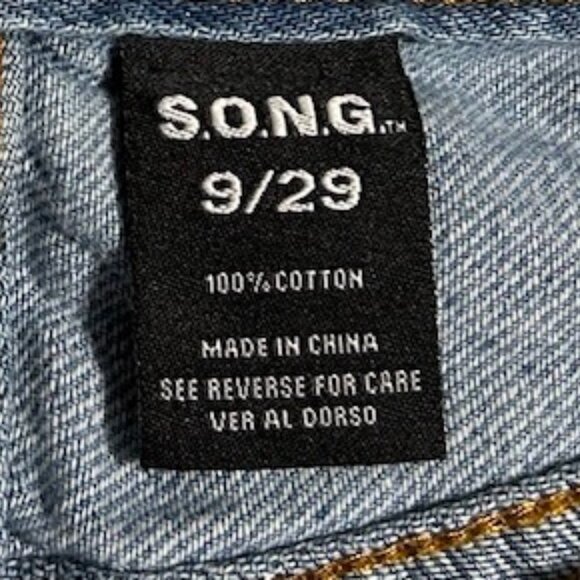 NWT S.O.N.G. High Rise Straight Distressed Cropped BUTTON FLY Jeans Size 9/29 - Picture 14 of 14